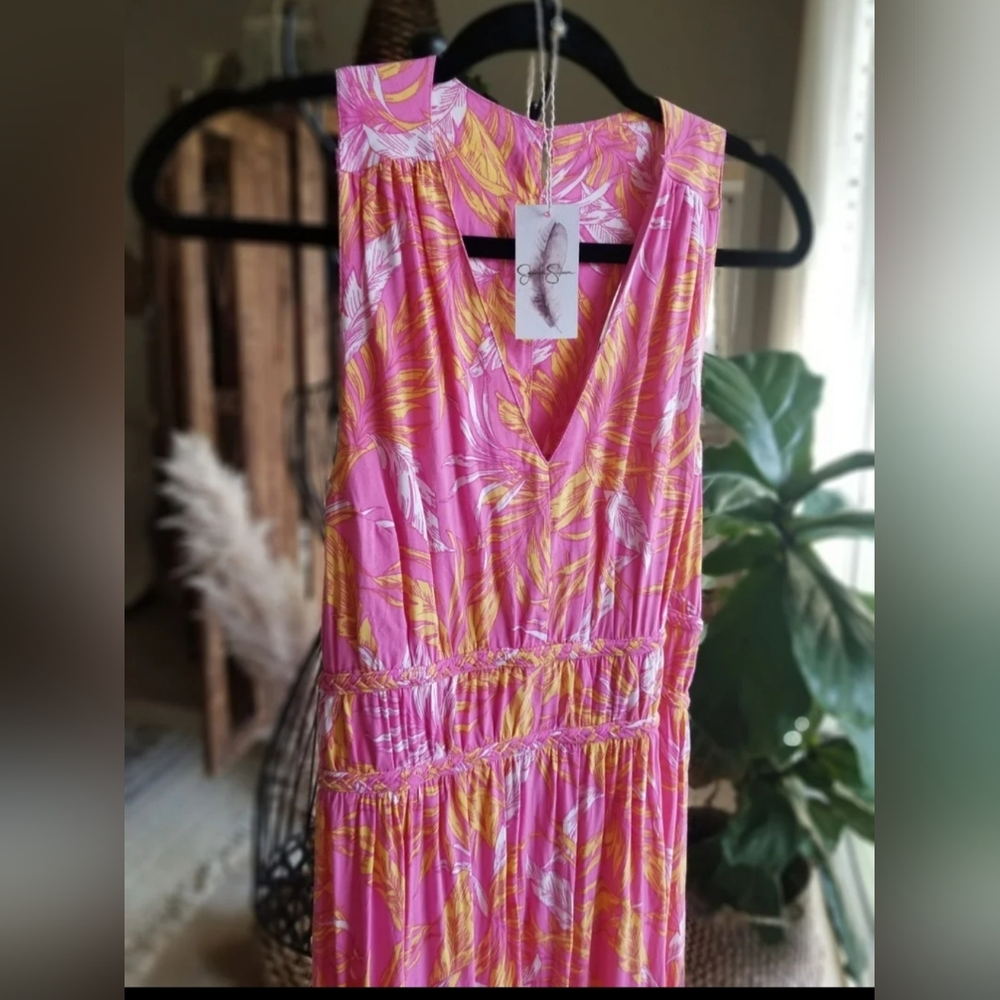 Jessica Simpson pink and yellow maxi dress - Picture 2 of 4